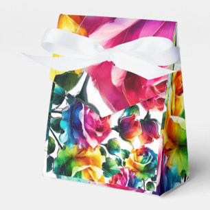 Regenbogenrosen Schwarz-Weiß-Vibrante Hochzeit Geschenkschachtel