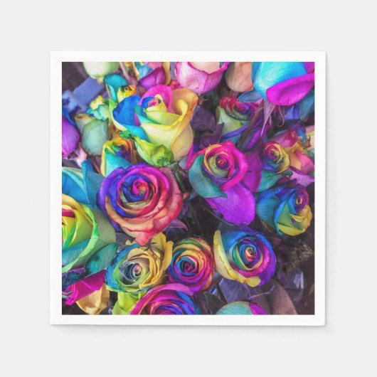 Regenbogenrosen Serviette (Vorderseite)