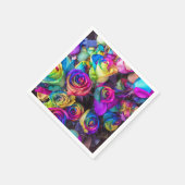 Regenbogenrosen Serviette (Ecke)