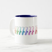 Regenbogensaxophones-Tasse Zweifarbige Tasse (Vorderseite Links)
