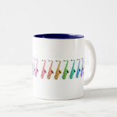 Regenbogensaxophones-Tasse Zweifarbige Tasse (VorderseiteRechts)