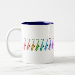 Regenbogensaxophones-Tasse Zweifarbige Tasse