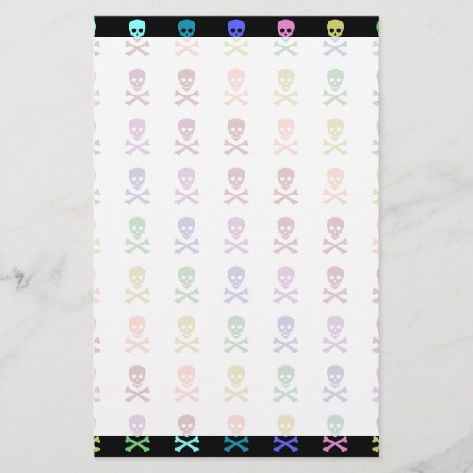 Regenbogenschädel Briefpapier (Vorderseite)