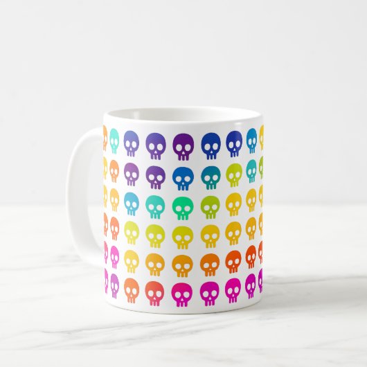 Regenbogenschädel-Spaß Kaffeetasse (Vorderseite Links)