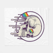 Regenbogenschädel-Vintage-Stichdesign_1 Fleecedecke (Vorderseite (Horizontal))