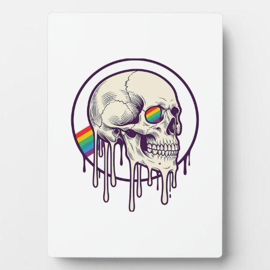 Regenbogenschädel-Vintage-Stichdesign_1 Fotoplatte (Vorderseite)