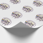 Regenbogenschädel-Vintage-Stichdesign_1 Geschenkpapier (Ecke)
