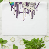 Regenbogenschädel-Vintage-Stichdesign_1 Geschirrtuch (Gefaltet)