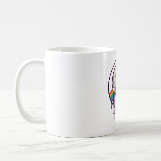 Regenbogenschädel-Vintage-Stichdesign_1 Kaffeetasse (Links)
