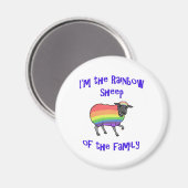 Regenbogenschaf der Familie Magnet (Vorderseite/Rückseite)