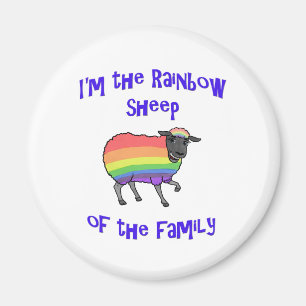 Regenbogenschaf der Familie Magnet