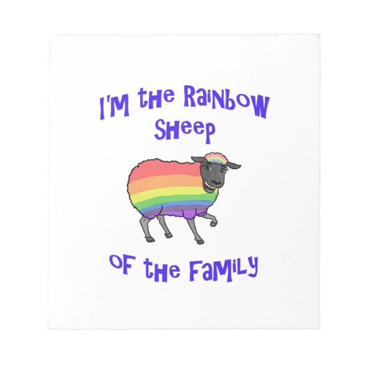Regenbogenschaf der Familie Notizblock (Vorderseite)