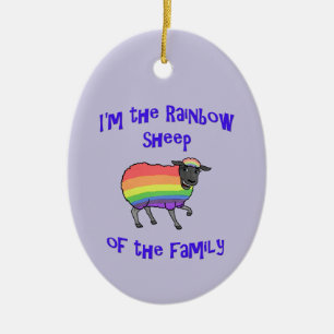 Regenbogenschaf der Keramik Ornament