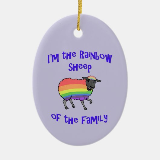 Regenbogenschaf der Keramik Ornament (Vorne)