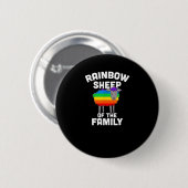 Regenbogenschaf des Gay Pride LGBTQ Equali Button (Vorne & Hinten)