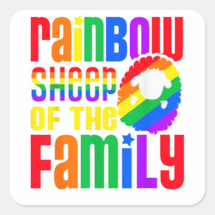 Regenbogenschaf des LGBT-Familienstolzes Quadratischer Aufkleber