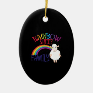 Regenbogenschaf Farbenfrohe Schafspende Keramik Ornament