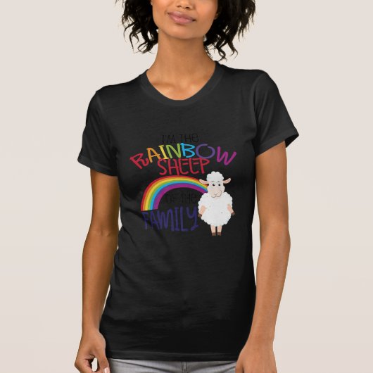 Regenbogenschaf | Farbenfrohe Schafspende T-Shirt (Vorderseite)