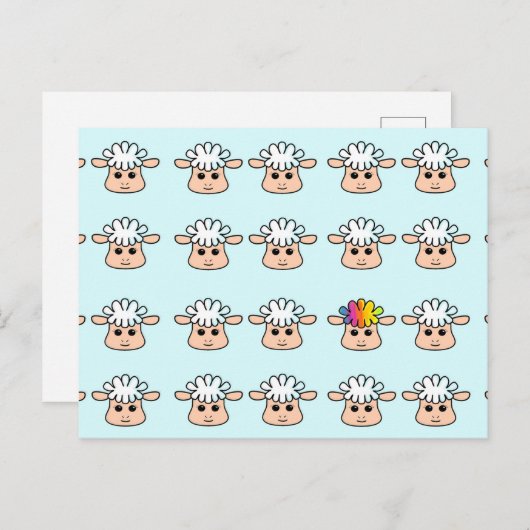 Regenbogenschaf Postkarte (Vorne/Hinten)
