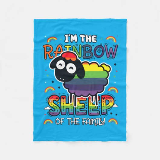 Regenbogenschaf Stolz Familien Statement T Fleecedecke (Vorderseite)