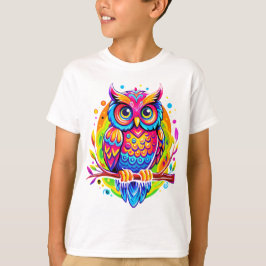 Regenbogenschale mit tropischen Blätter auf Zweigb T-Shirt