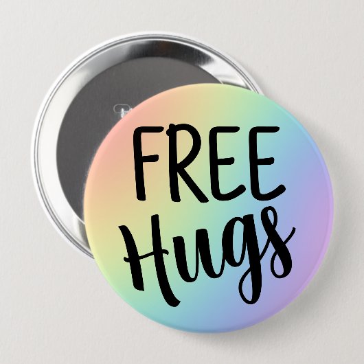 Regenbogenschaltfläche für Freie Hugs Button (Vorne & Hinten)