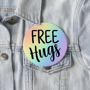 Regenbogenschaltfläche für Freie Hugs Button