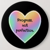 Regenbogenschaltfläche "Progress Not Perfection" Button (Vorderseite)