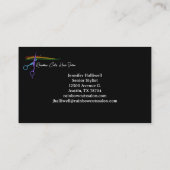 Regenbogenschere Chic Modernes Haar Stylist Salon Visitenkarte (Rückseite)