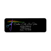 Regenbogenschere Haare Stylist Salon Rücksendeadre (Vorne)