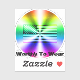 Regenbogenschild der US-Fahne - es lohnt sich zu t Aufkleber