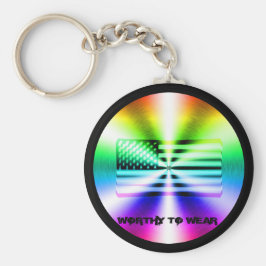 Regenbogenschild der US-Fahne - es lohnt sich zu t Schlüsselanhänger