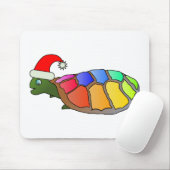 Regenbogenschildkröte mit Weihnachtsmannmütze Mousepad (Mit Mouse)