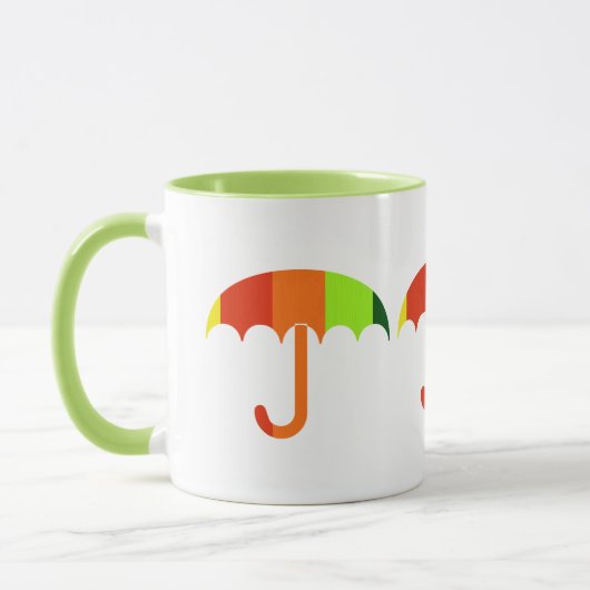 Regenbogenschirm auf weißem Hintergrund Tasse (Links)