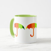 Regenbogenschirm auf weißem Hintergrund Tasse (Vorderseite Links)