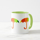 Regenbogenschirm auf weißem Hintergrund Tasse (VorderseiteRechts)
