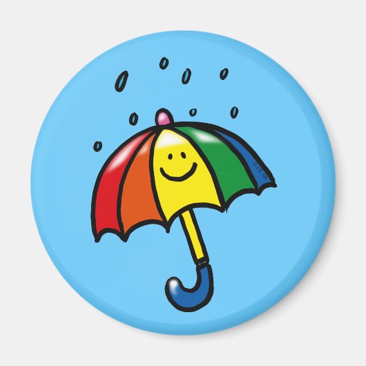 Regenbogenschirm & Regenfallschirm Magnet (Vorne)