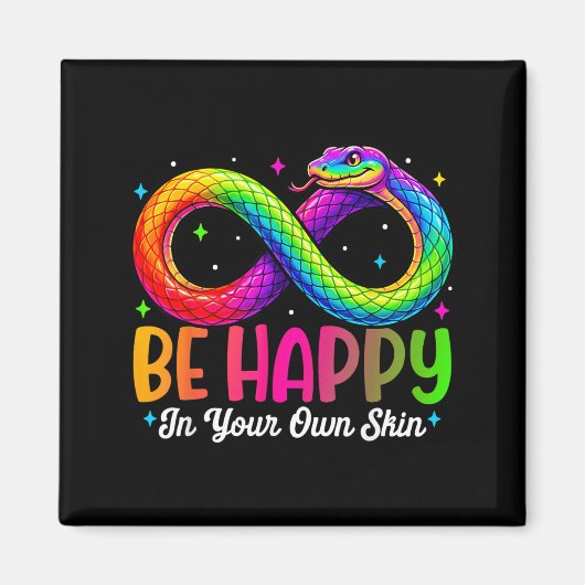 Regenbogenschlange Sei glücklich Autism Awareness  Magnet (Vorne)