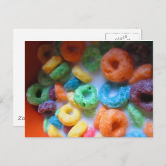 Regenbogenschleifen Cerealien Pool Postkarte (Vorne/Hinten)