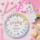 Regenbogenschleim-Party Pappteller (Party)