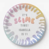 Regenbogenschleim-Party Pappteller (Vorderseite)