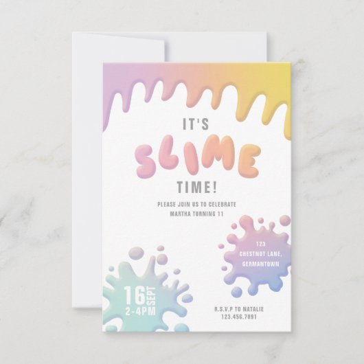 Regenbogenschleimhaut-Party Einladung (Vorderseite)