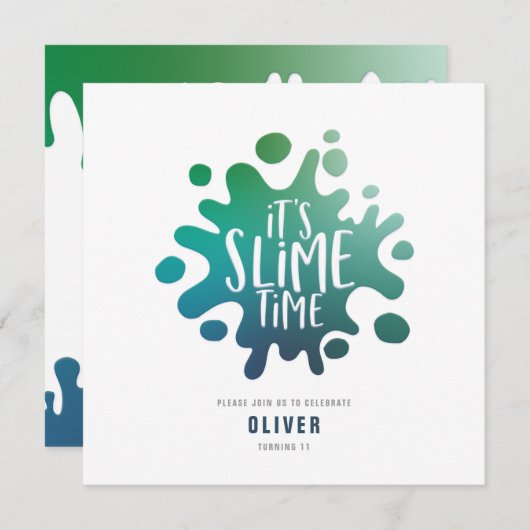 Regenbogenschleimhaut-Party Einladung (Vorne/Hinten)