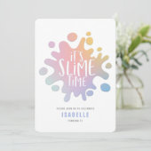 Regenbogenschleimhaut-Party Einladung (Stehend Vorderseite)