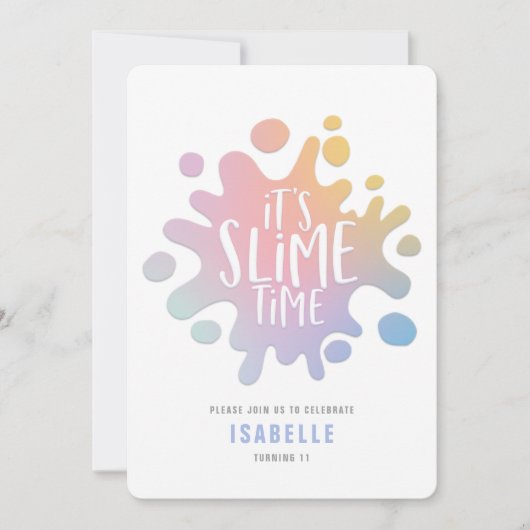 Regenbogenschleimhaut-Party Einladung (Vorderseite)