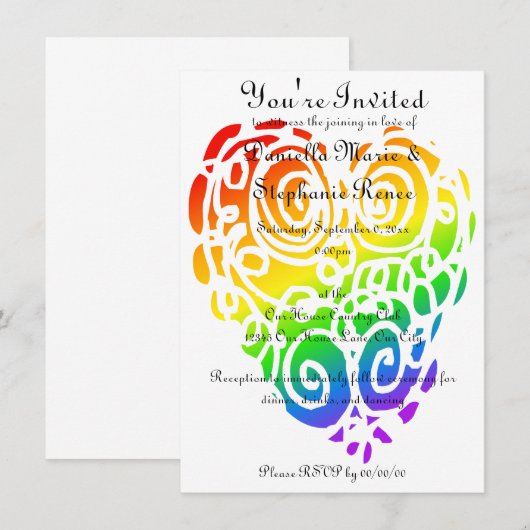 Regenbogenschmerzen Einladung (Vorne/Hinten)