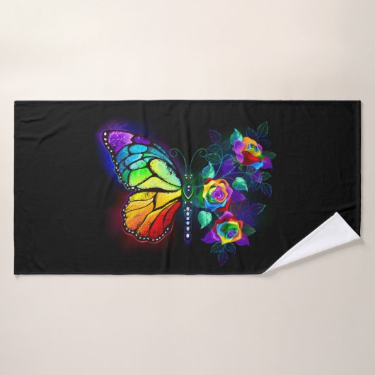 Regenbogenschmetterling Badehandtuch (Badehandtuch)