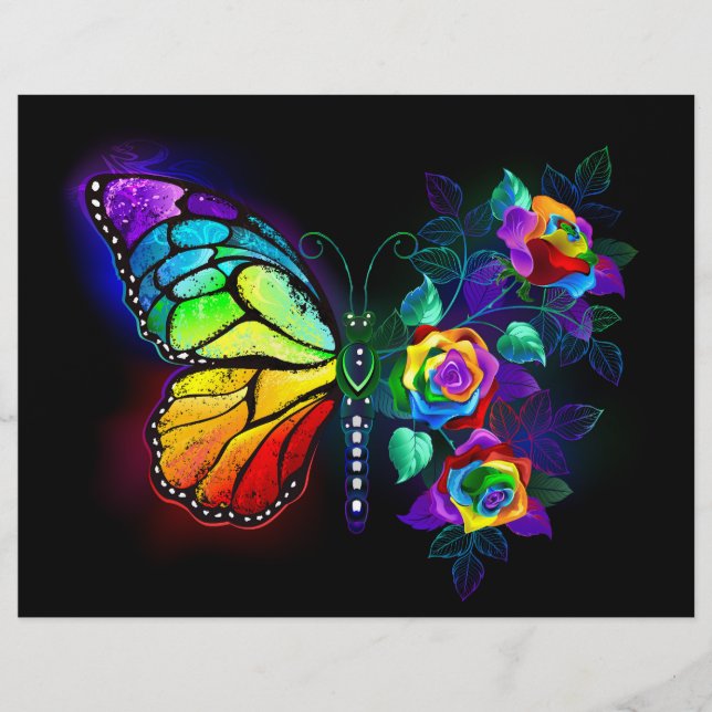 Regenbogenschmetterling Briefbogen (Vorderseite)