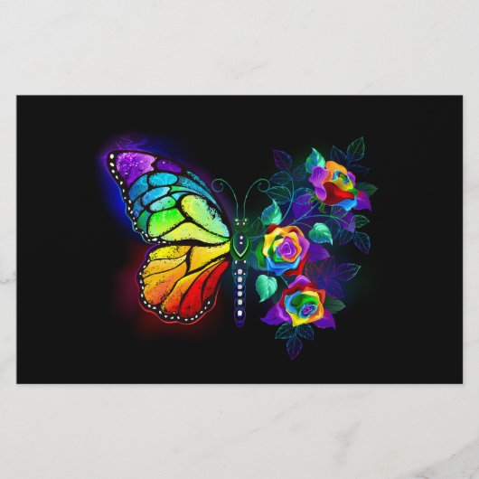 Regenbogenschmetterling Briefpapier (Vorderseite)