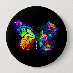 Regenbogenschmetterling Button